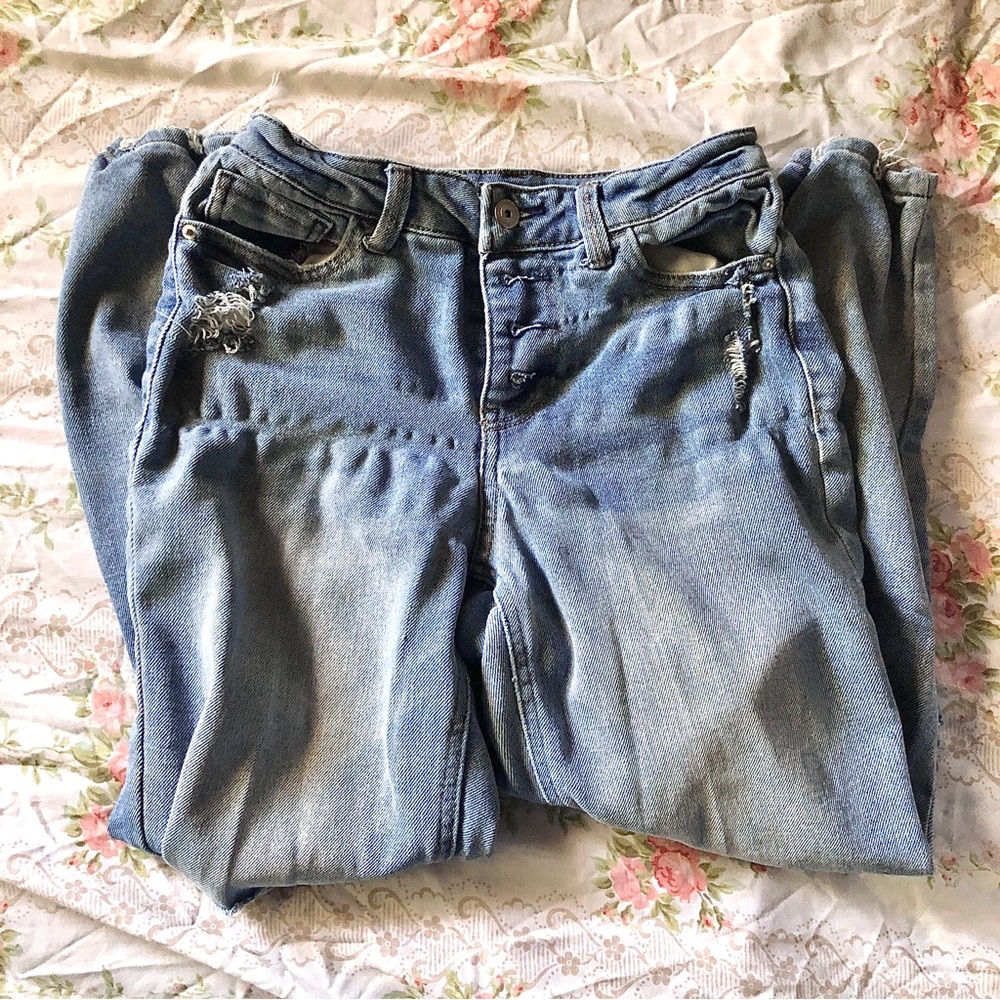 Baggy Skinny High Rise Ripped Jeans